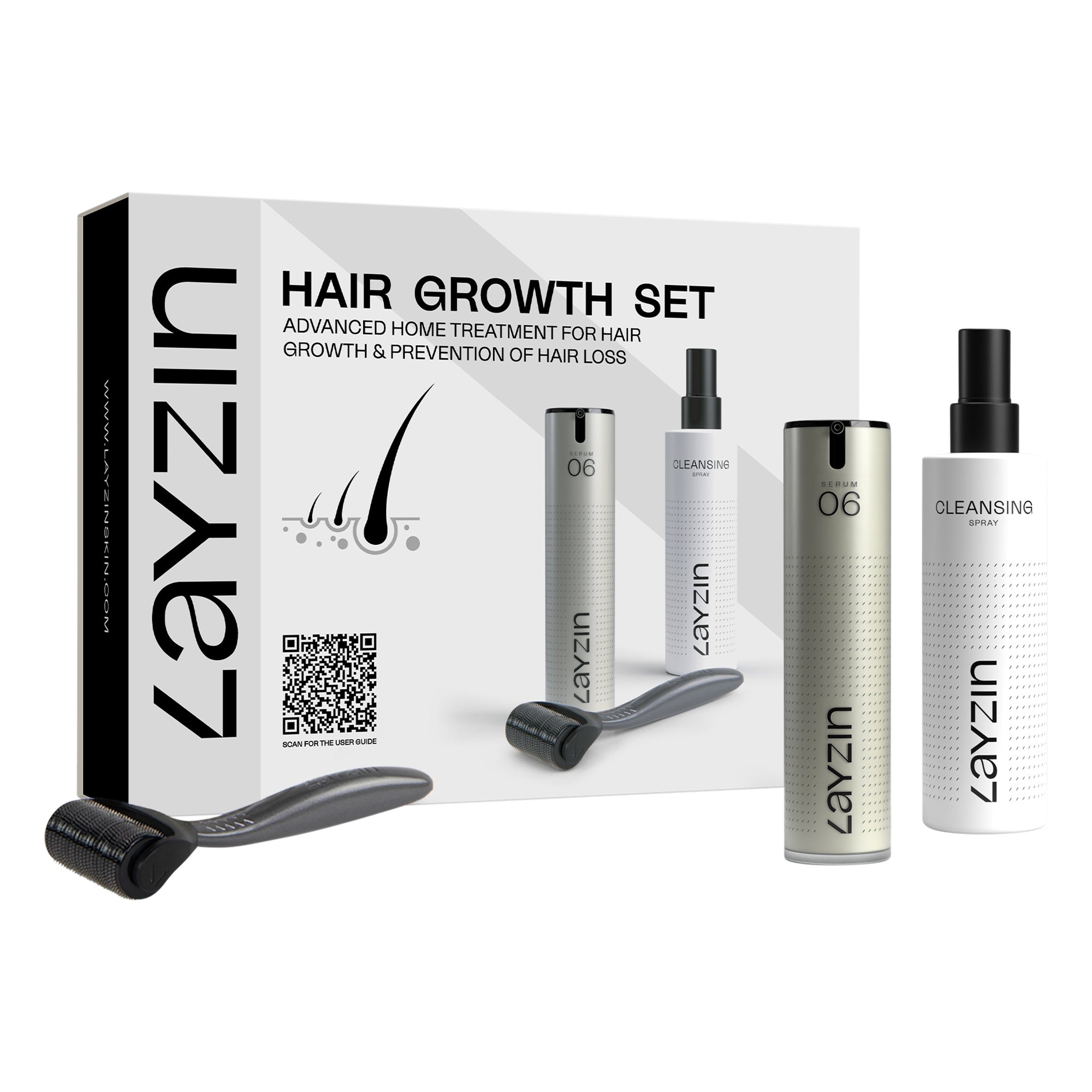 LAYZIN dermaroller set haargroeiserum