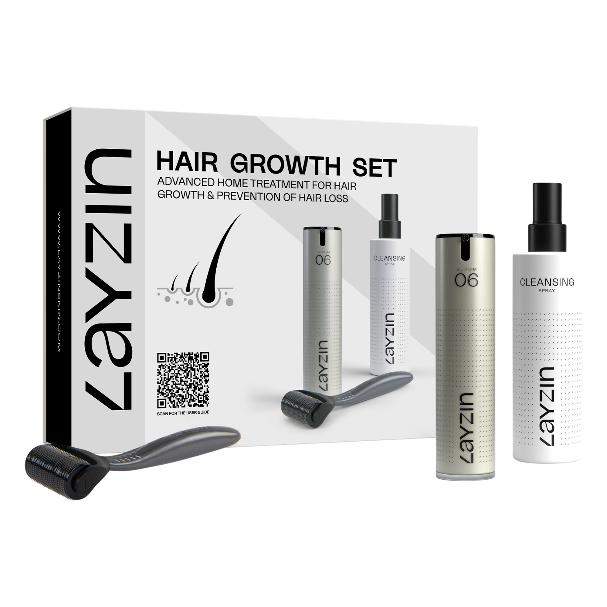 LAYZIN dermaroller set haargroeiserum