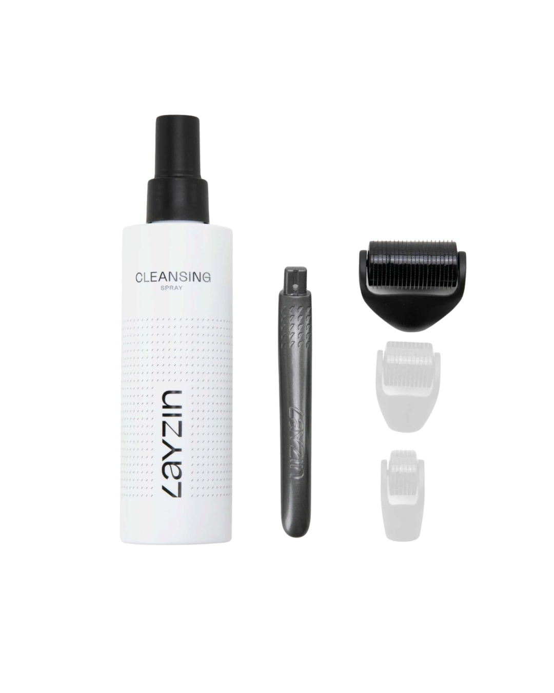 1.2 mm Dermaroller set met cleasning spray en vervangbare rollerkoppen voor huidverzorging en haargroei stimulatie