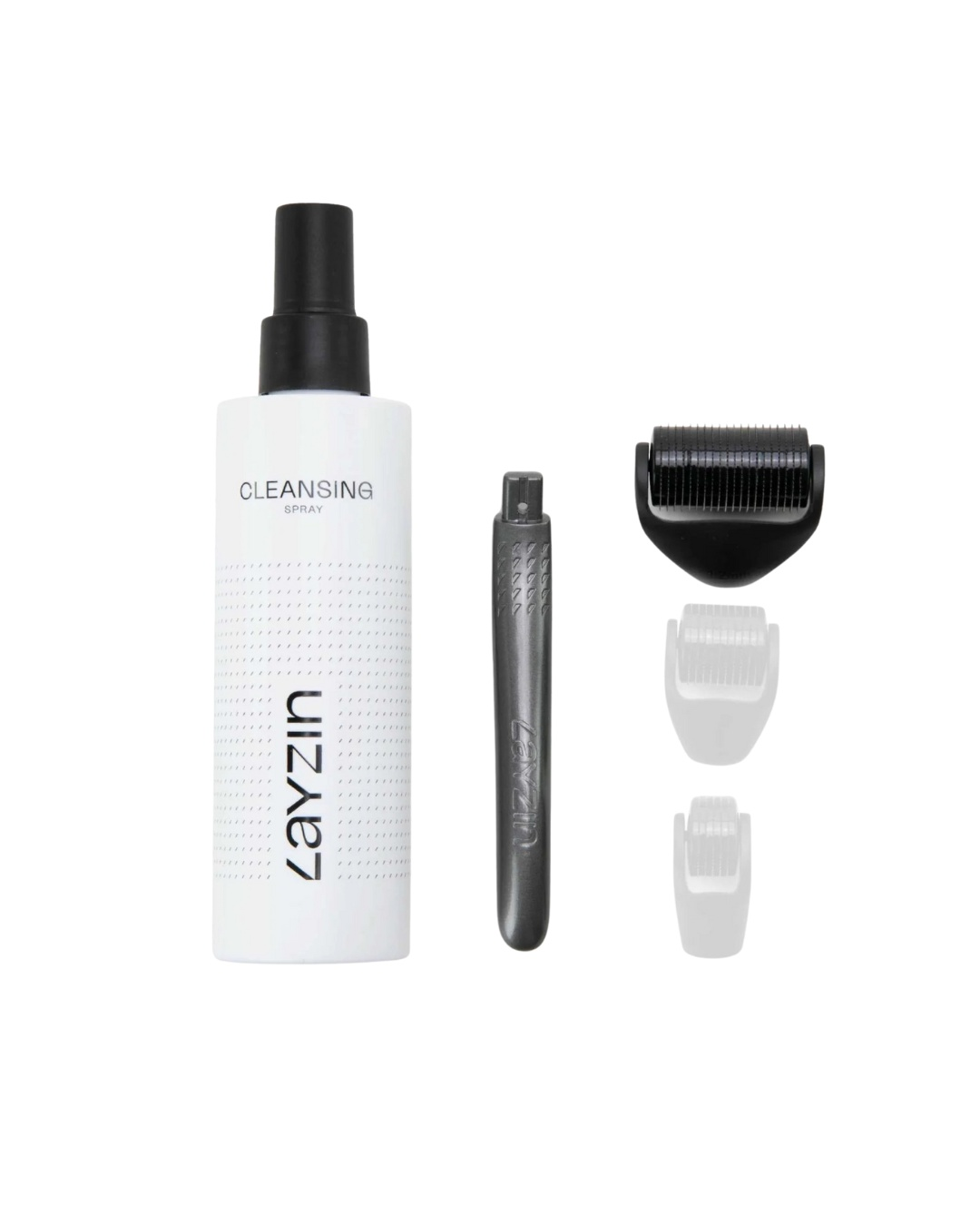 1.2 mm Dermaroller set met cleasning spray en vervangbare rollerkoppen voor huidverzorging en haargroei stimulatie