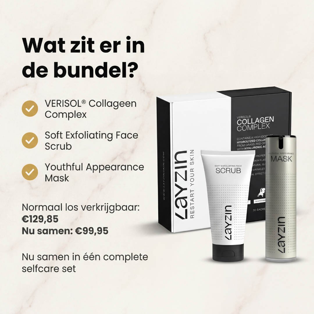 LAYZIN Selfcare Essentials Bundle voor zichtbare huidverbetering van binnen en buiten