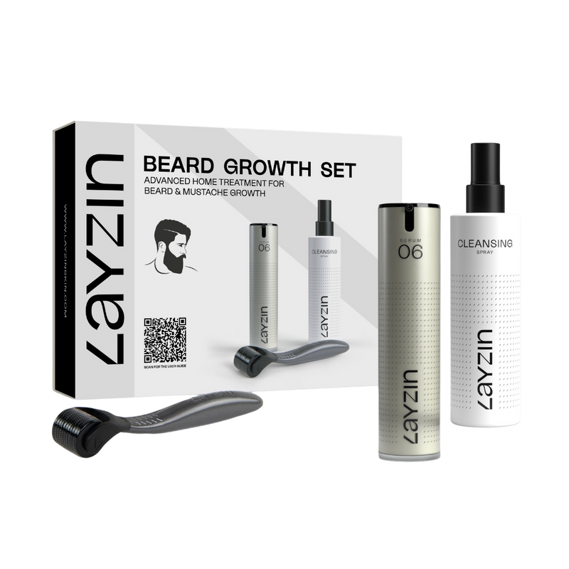 Baardgroei Set met microneedling en haargroeiserum voor vollere baard