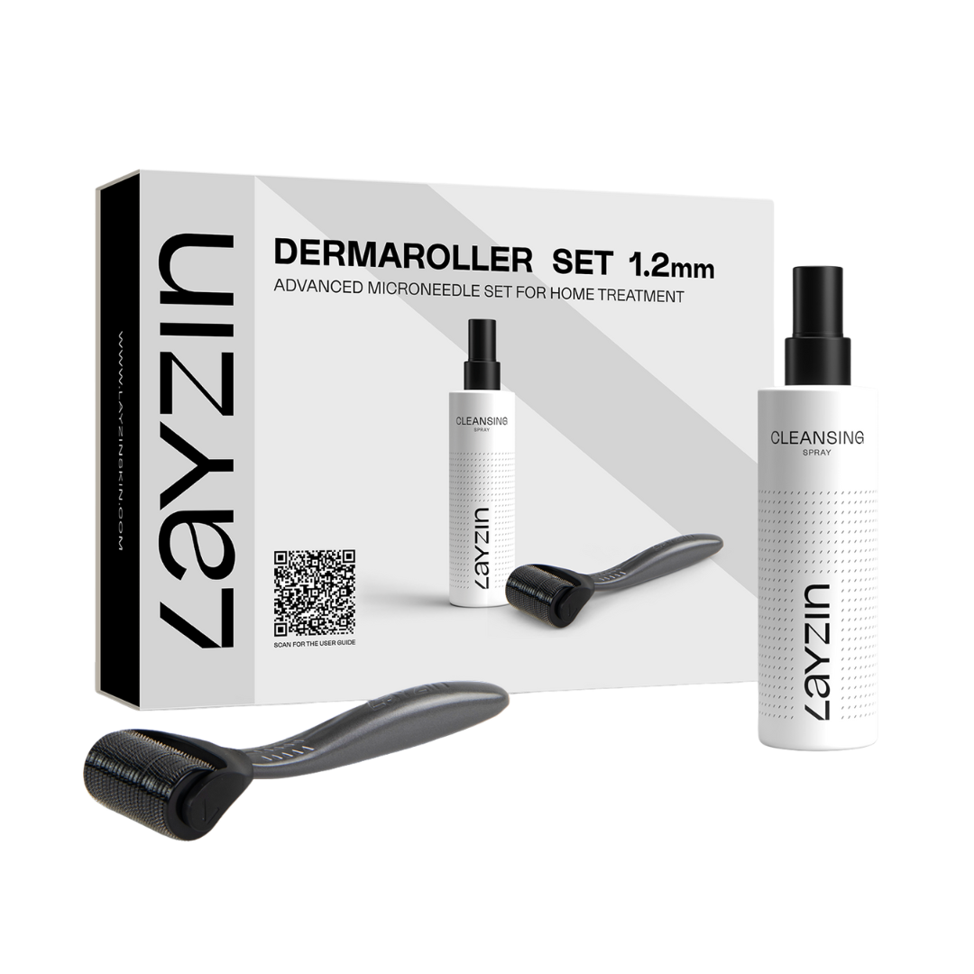 1.2 mm Dermaroller Set inclusief Cleansing Spray