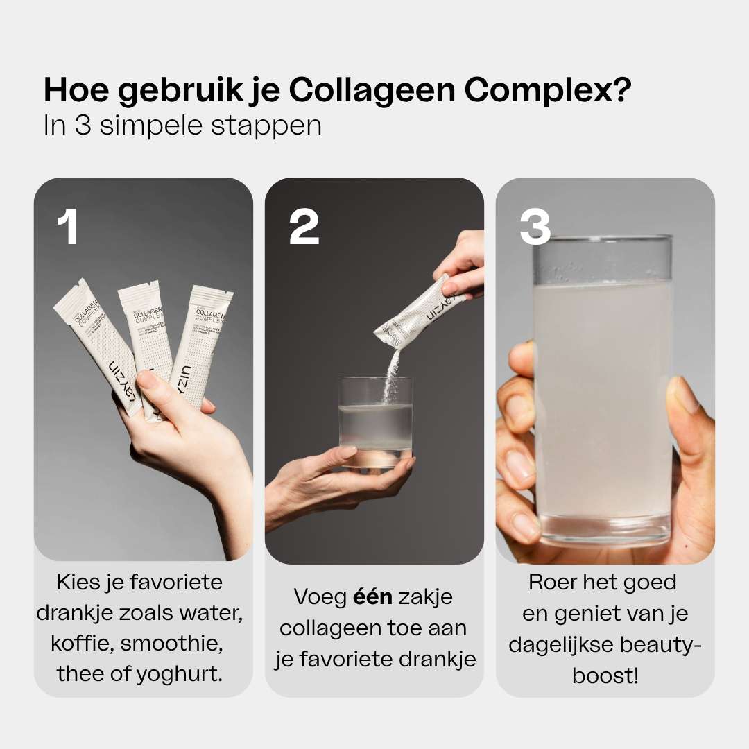 LAYZIN Collageen Beauty Complex zakje in drinkwater voor huidverjonging, haar- en nagelversterking