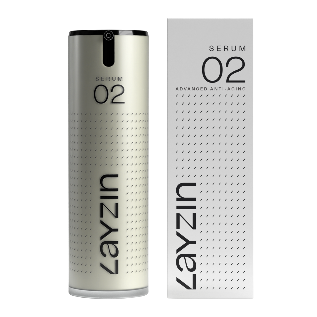 verpakking en dispenser van LAYZIN Age Defy DUO anti-aging serum 02 voor huidverjonging