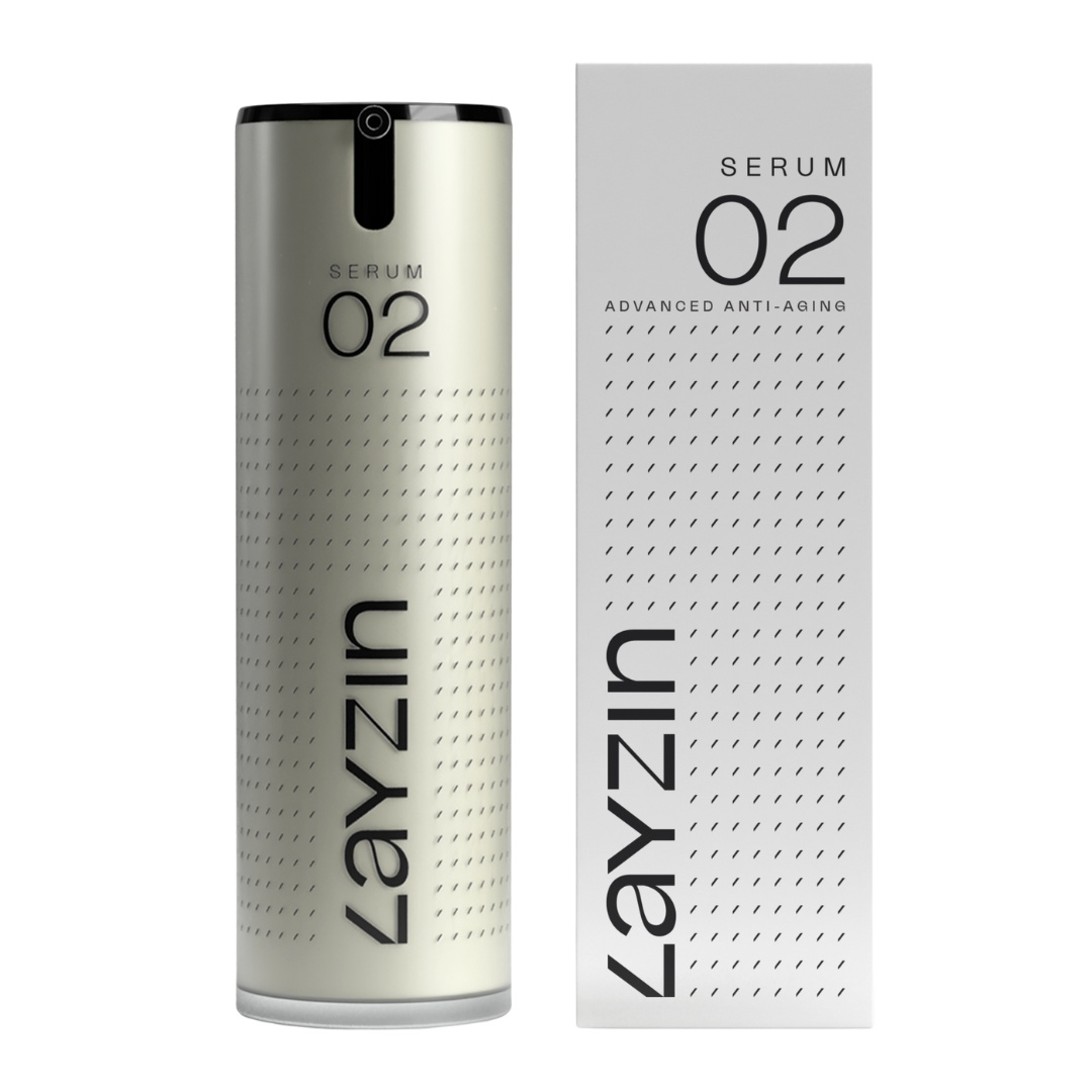 verpakking en dispenser van LAYZIN Age Defy DUO anti-aging serum 02 voor huidverjonging