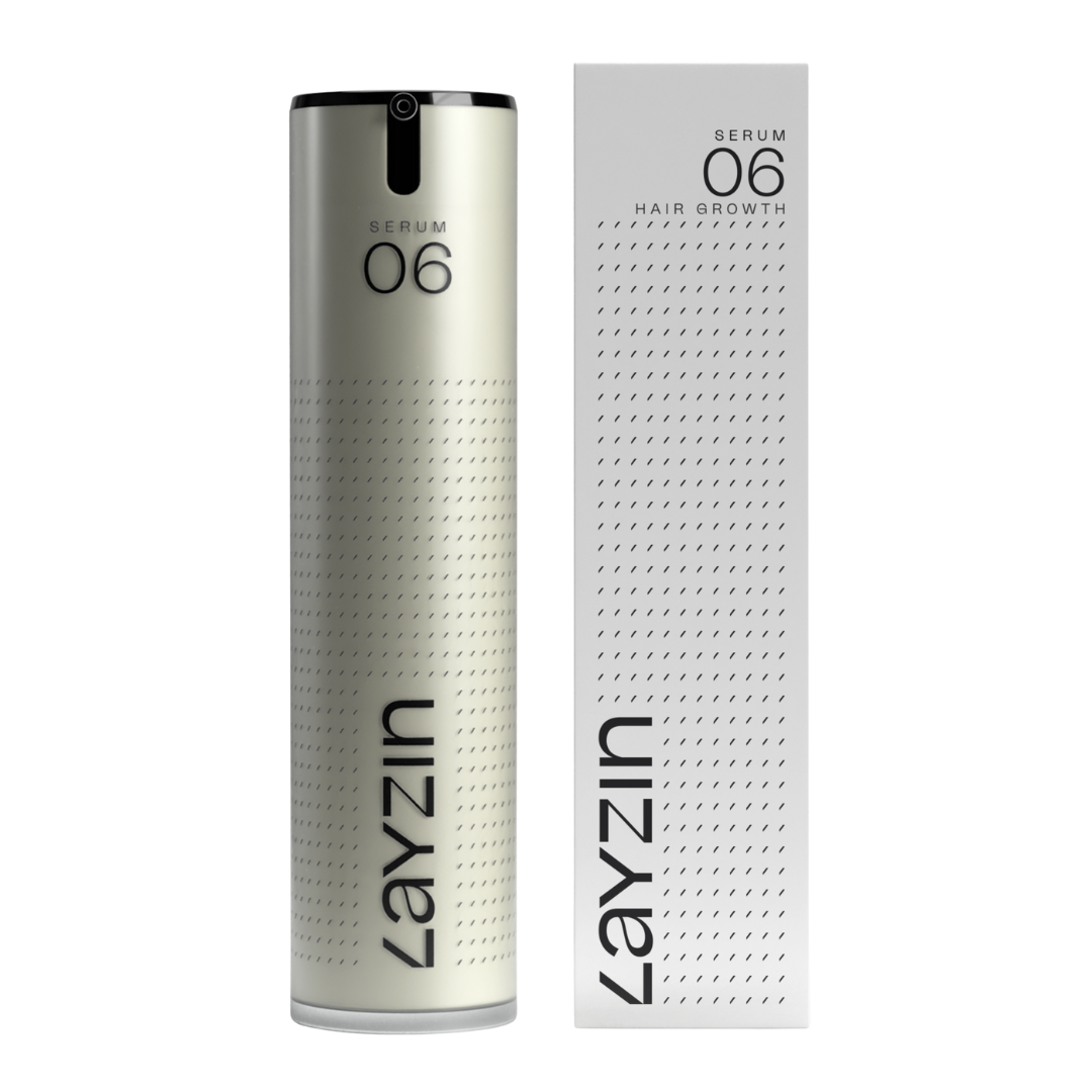 SERUM 06 Haargroeiserum van Layzin tegen haaruitval, stimuleert haargroei en versterkt haarwortels zonder hormonen of Minoxidil.