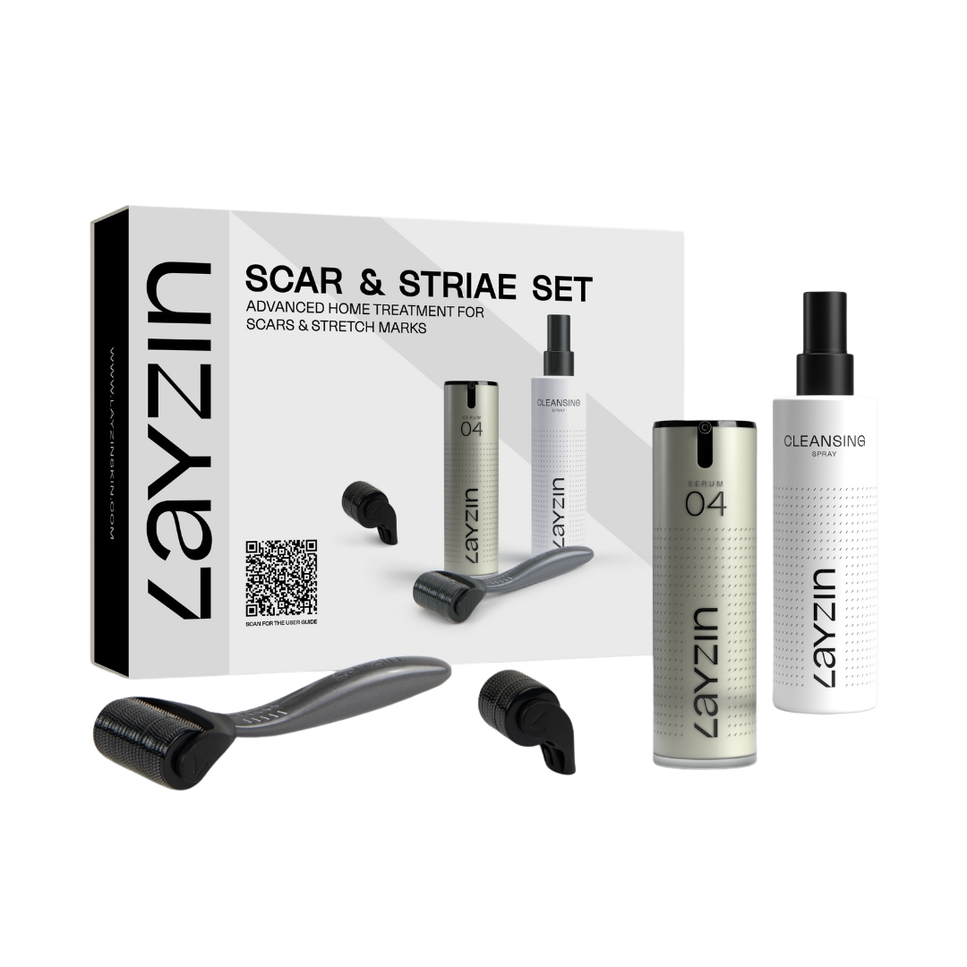 Litteken en Striae Microneedling set met 2 rollerkoppen voor huidvernieuwing en egalere huid.