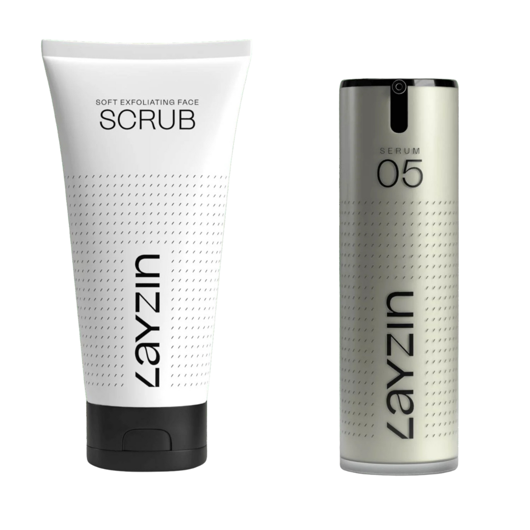 Layzin Skin Harmony Soft Exfoliating Face Scrub en SERUM 05 voor kalmering en herstel van de gevoelige huid