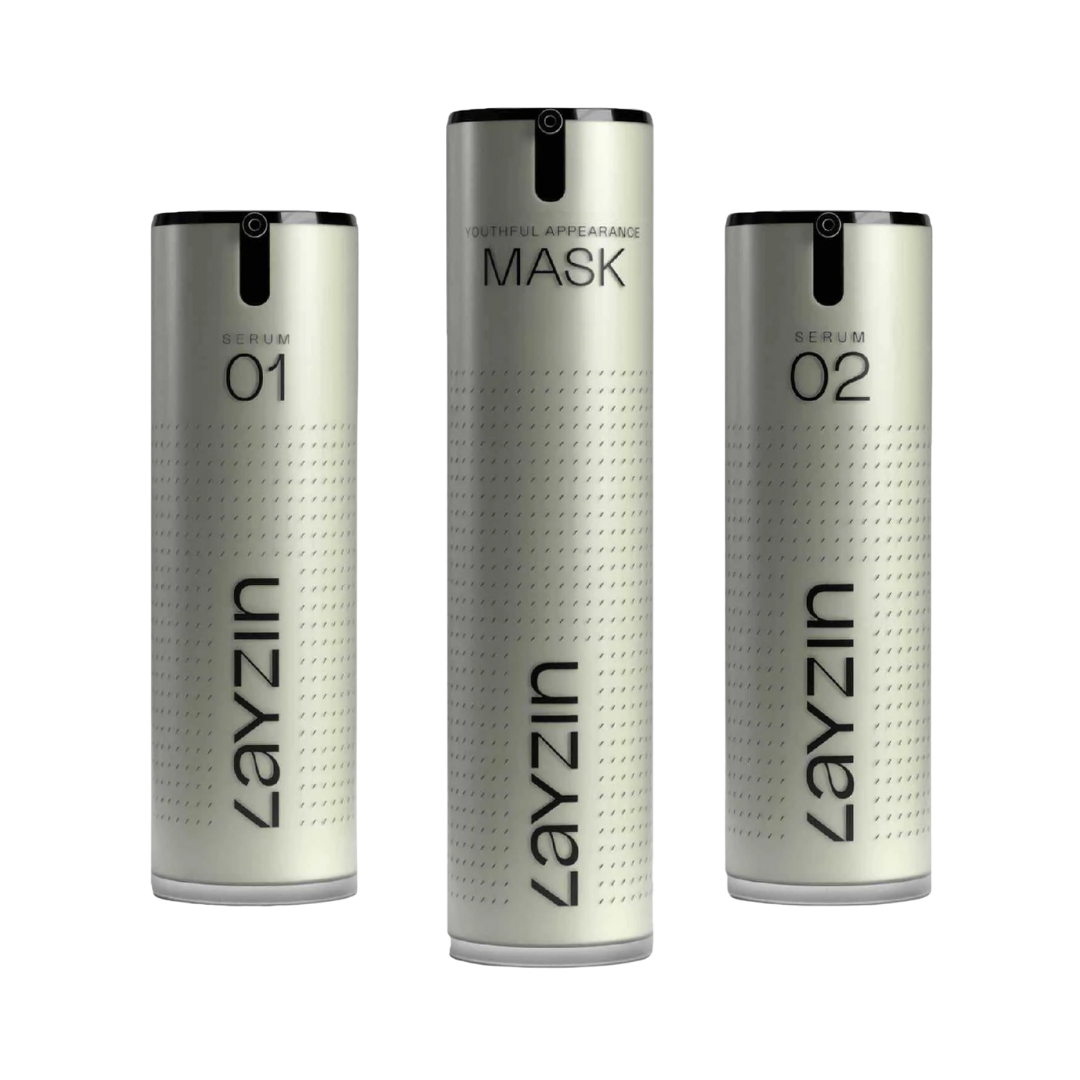 Layzin Skin Renewal Trio met SERUM 01, SERUM 02 en Youthful Appearance Masker voor huidverjonging en hydratatie