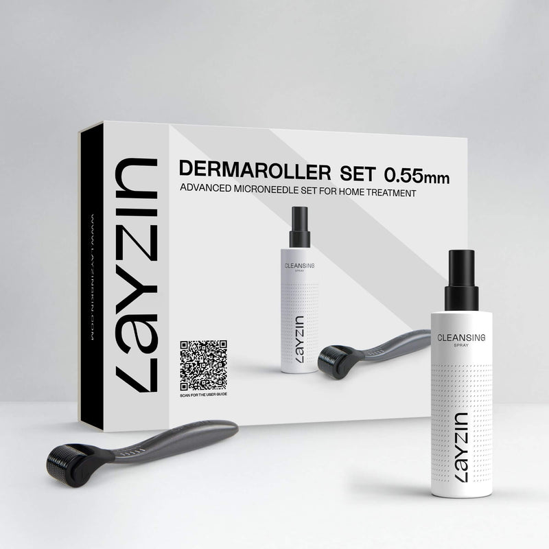 0.55 mm Dermaroller SET inclusief Cleansing Spray