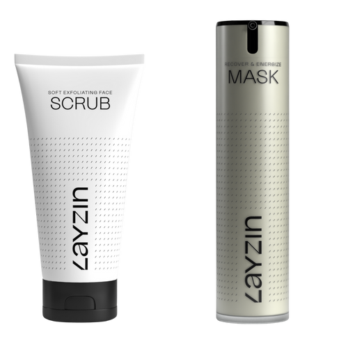 Skin Energize DUO - Soft Exfoliating Gezicht SCRUB + Recover en Energize Mask